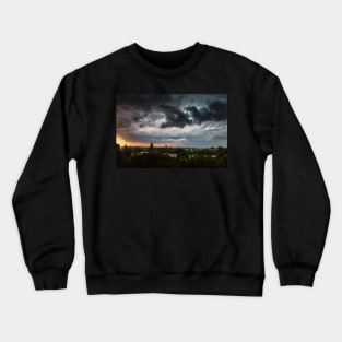 Extreme stormy clouds over the city Crewneck Sweatshirt